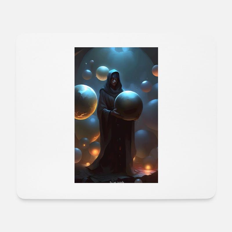 Hexe der Sphären & Kugeln - Mousepad (Querformat) - Weiß