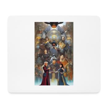 Portrait de famille futuriste abstrait - Tapis de souris (format paysage) - blanc - Devant