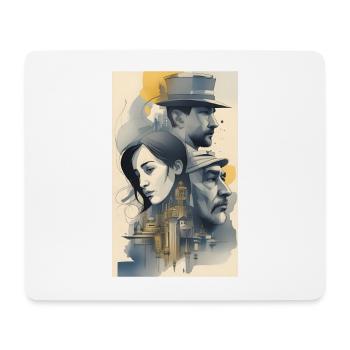 Encre des générations familiales - Tapis de souris (format paysage) - blanc - Devant