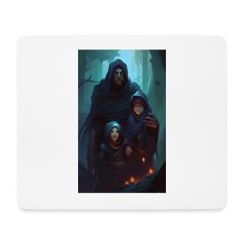 Gloomy medieval fantasy family - Mouse Pad (horizontal) - white - Front