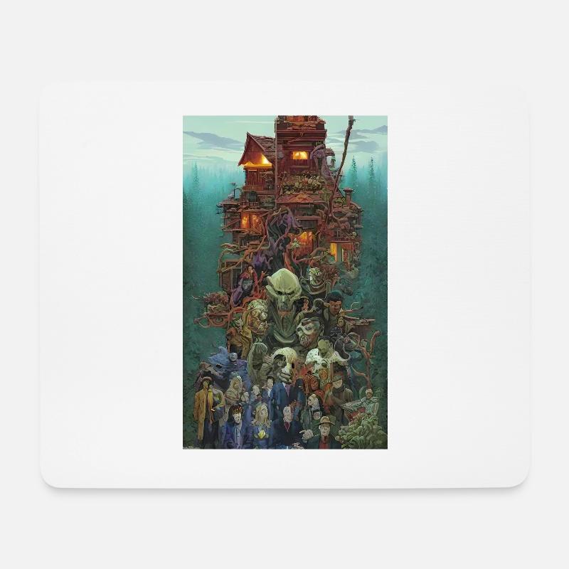 Abstrakte -Familienlandschaftsdarstellung - Mousepad (Querformat) - Weiß