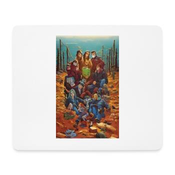 Étrange scène de pique-familial d’horreur - Tapis de souris (format paysage) - blanc - Devant
