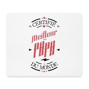 Certifie meilleur papa du monde entier - Tapis de souris (format paysage) - blanc - Devant