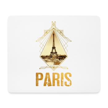 Paris France Ville Skyline Gold Home Amour - Tapis de souris (format paysage) - blanc - Devant