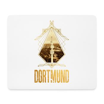 Dortmund Germany City Skyline Gold Love - Mouse Pad (horizontal) - white - Front