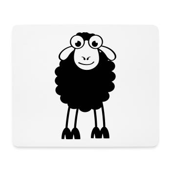 Sheep, white or black sheep. Dreaming or sleeping - Mouse Pad (horizontal) - white - Front