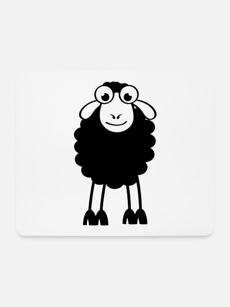 Schafe, weiße oder schwarze Schafe. Träumen oder schlafen - Mousepad (Querformat) - Weiß