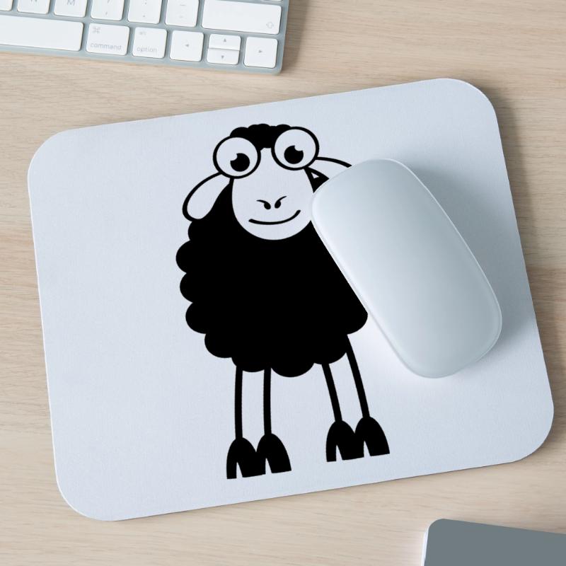 Schafe, weiße oder schwarze Schafe. Träumen oder schlafen Mousepad (Querformat)