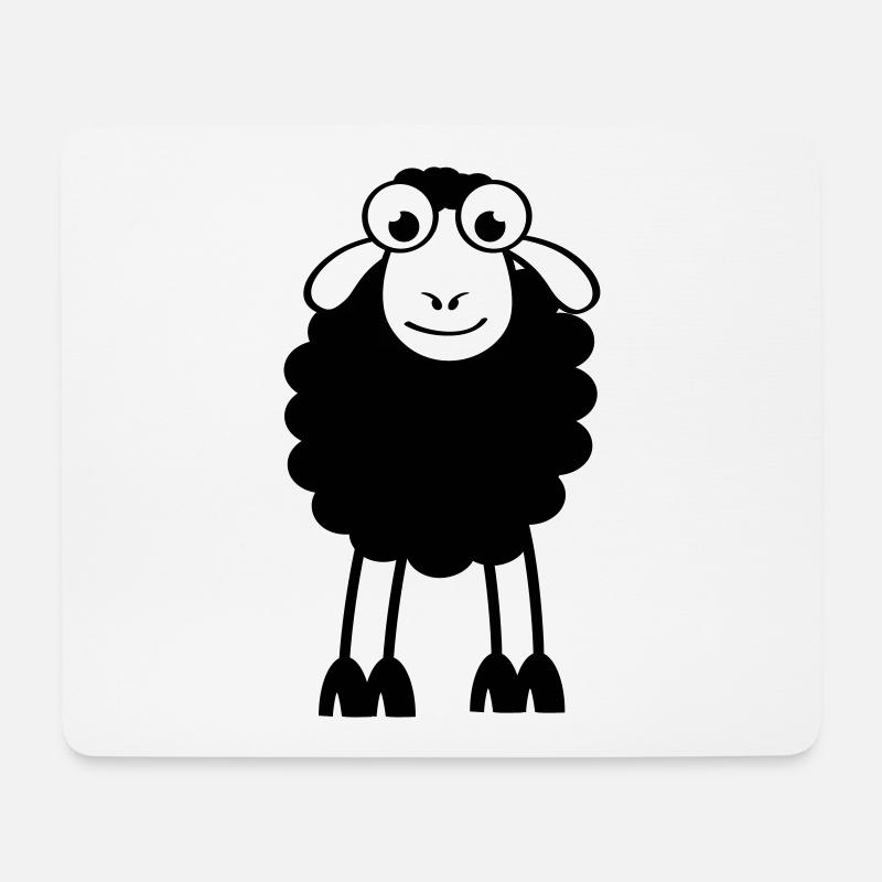 Schafe, weiße oder schwarze Schafe. Träumen oder schlafen - Mousepad (Querformat) - Weiß