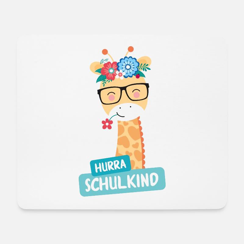 Schoolchild Giraffe - Mouse Pad (horizontal) - white