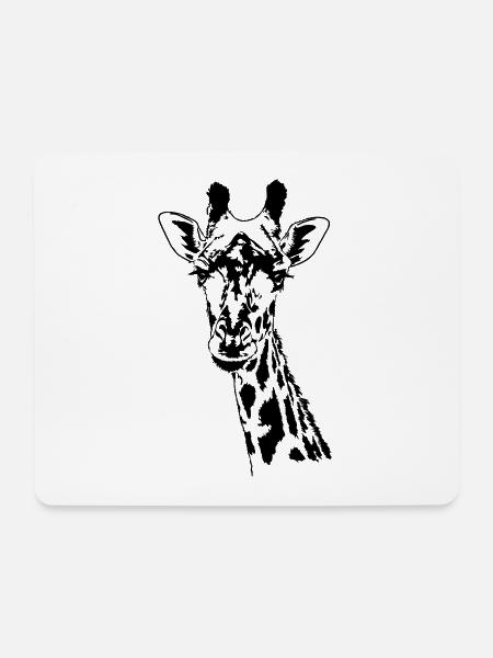 GIRAFFE Wildlife Safari Afrika Wilsigns - Mousepad (Querformat) - Weiß