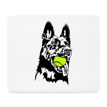 Deutscher Schäferhund Balljunkie Hunde Wilsigns - Mousepad (Querformat) - Weiß - Vorne