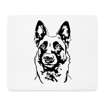 Belgian Malinois Portrait Hund Hunde Wilsigns - Mousepad (Querformat) - Weiß - Vorne