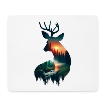 Double Exposure Deer - Mousepad (Querformat) - Weiß - Vorne