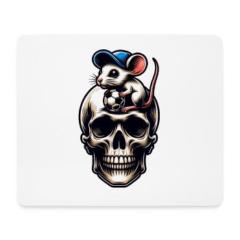 Skull Maus und Fussball lustiges Fussballmotiv - Mousepad (Querformat) - Weiß - Vorne