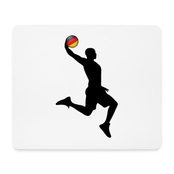 Basketball Sieg Deutschland - Mousepad (Querformat) - Weiß - Vorne