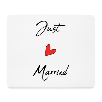 GERADE VERHEIRATET. Junggesellinnenabschied. VALENTINSTAG. PAAR - Mousepad (Querformat) - Weiß - Vorne