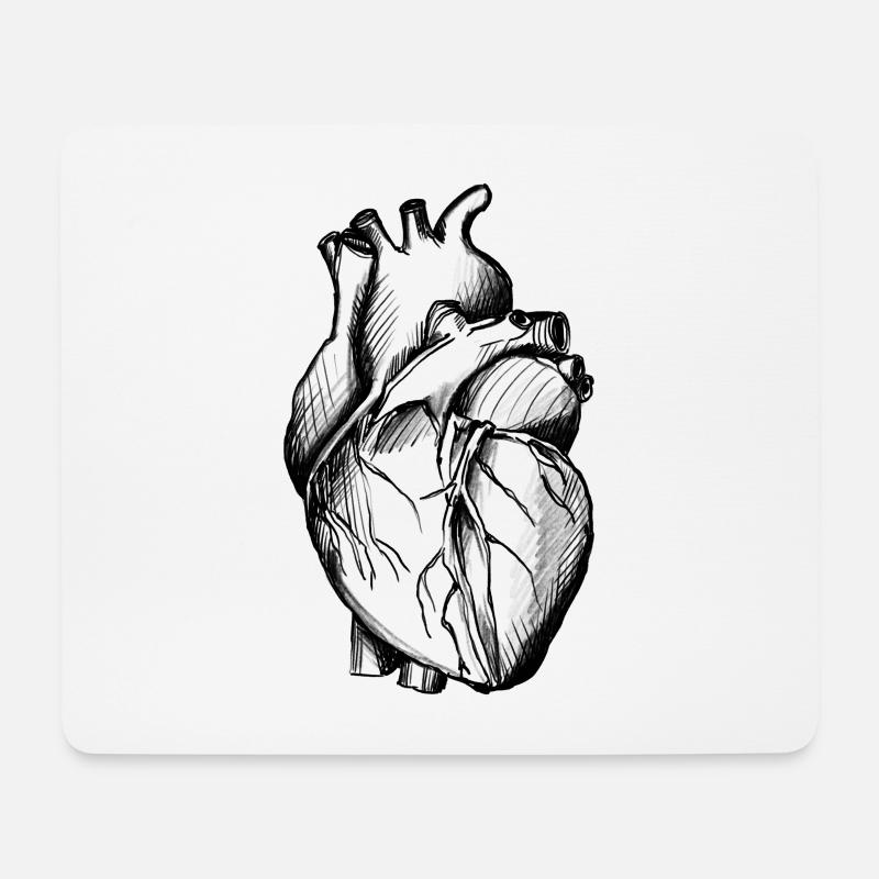 Heart Illustration - Mouse Pad (horizontal) - white