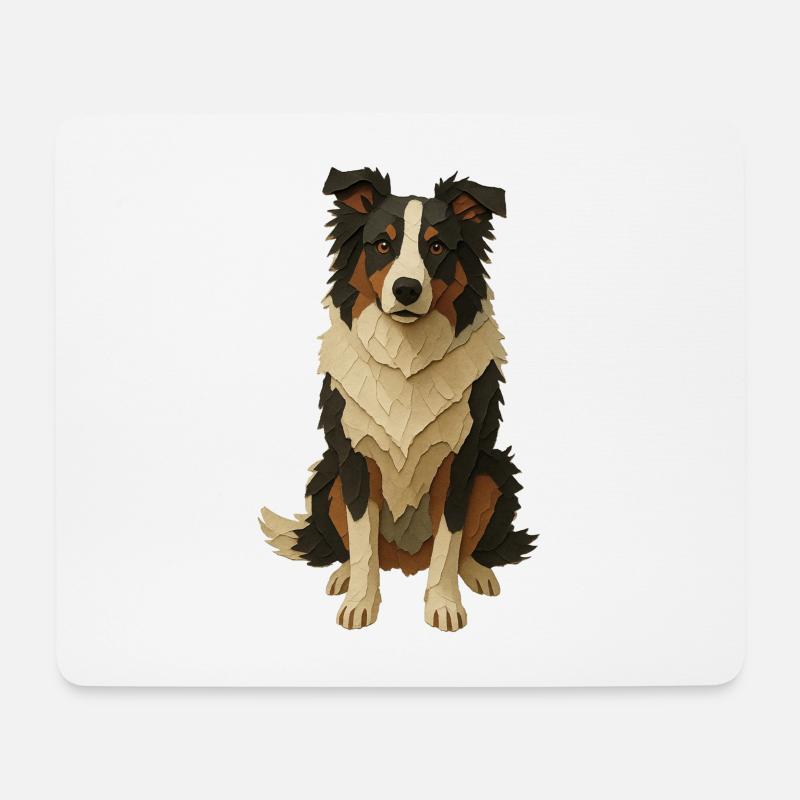 Geschichteter Papiercollie - Mousepad (Querformat) - Weiß