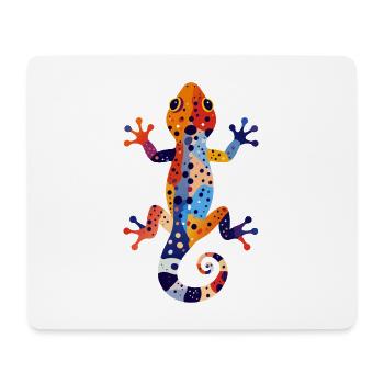 Bunter Gecko Eidechse Farbexplosion Sommer Motiv - Mousepad (Querformat) - Weiß - Vorne