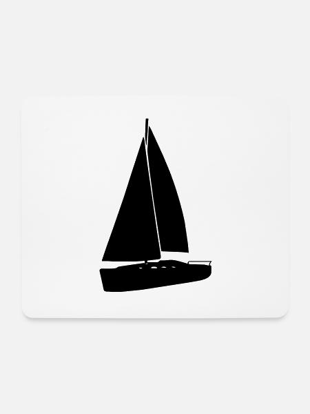 Sailing yacht black - Mouse Pad (horizontal) - white