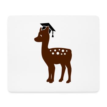 Rehkitz mit Doktorhut - Geschenk zur Doktorarbeit - Mousepad (Querformat) - Weiß - Vorne