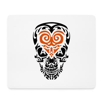 dead tete tribal skull as heart poker 1 - Mouse Pad (horizontal) - white - Front