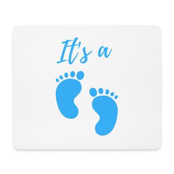 Annonce de bébé - Garçon - Grossesse - Tapis de souris (format paysage) - blanc - Devant