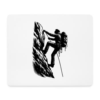 Hobby Bergsteiger beim Klettersport am Berg - Mousepad (Querformat) - Weiß - Vorne