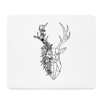 Cerf - Tapis de souris (format paysage) - blanc - Devant