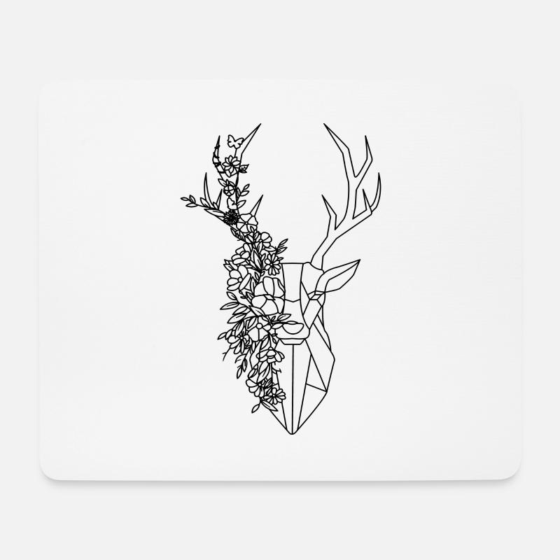 Hirsch - Mousepad (Querformat) - Weiß
