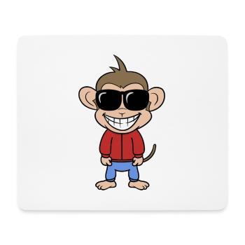 Sportlicher Affe im Jogginganzug - Mousepad (Querformat) - Weiß - Vorne