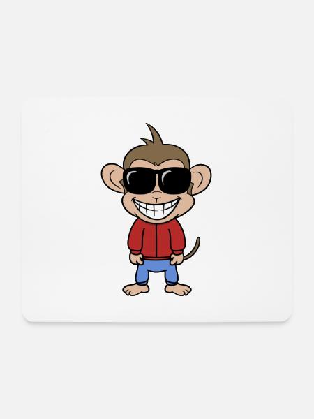 Sportlicher Affe im Jogginganzug - Mousepad (Querformat) - Weiß