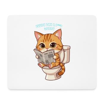 Toilettenkatze liest Zeitung süße Katze - Mousepad (Querformat) - Weiß - Vorne
