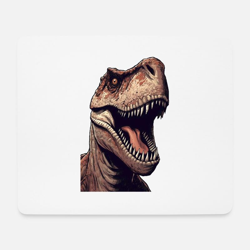 T-Rex - Mousepad (Querformat) - Weiß