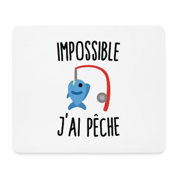 Impossible j'ai pêche - Tapis de souris (format paysage) - blanc - Devant