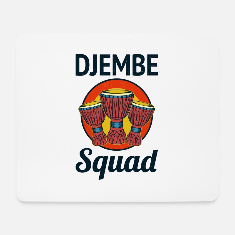 Djembe Squad Schlagzeuger Musik Schlagzeuger Musiker - Mousepad (Querformat) - Weiß