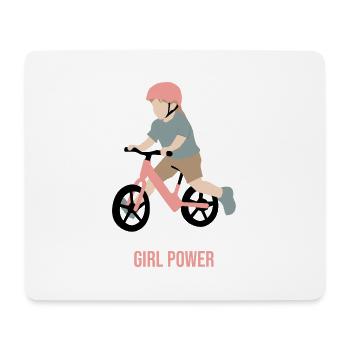 Kleiner aufstrebender Radfahrer - Mousepad (Querformat) - Weiß - Vorne