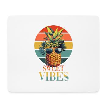 Ananas-Sonnenbrille Obst Retro-Stil für - Mousepad (Querformat) - Weiß - Vorne