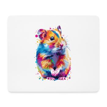 Couleurs de l’arc-en-ciel de hamster mignon - Tapis de souris (format paysage) - blanc - Devant