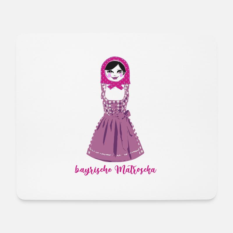 bayrische matroschka, dirndl, - Mousepad (Querformat) - Weiß