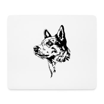 Portrait de chien de bovin australien Hund Hunde Wilsigns - Tapis de souris (format paysage) - blanc - Devant