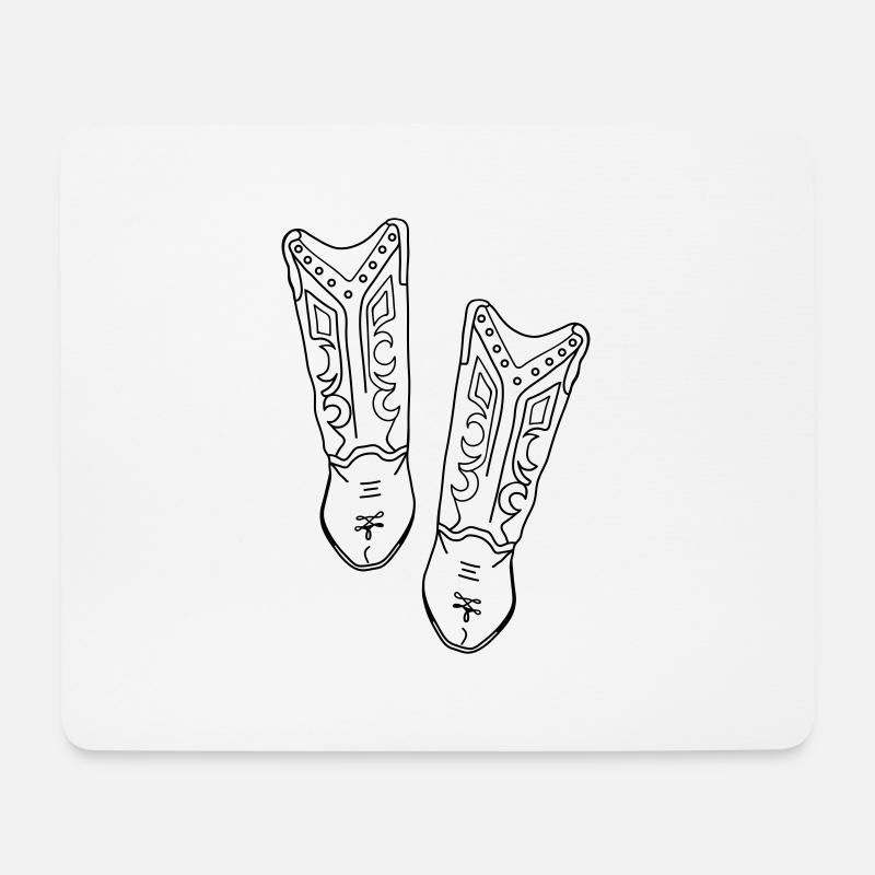Cowboy, girl, Stiefel, Western, Style - Mousepad (Querformat) - Weiß