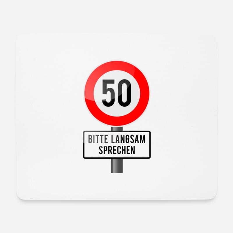 50 Jahre Schild langsam - Mousepad (Querformat) - Weiß