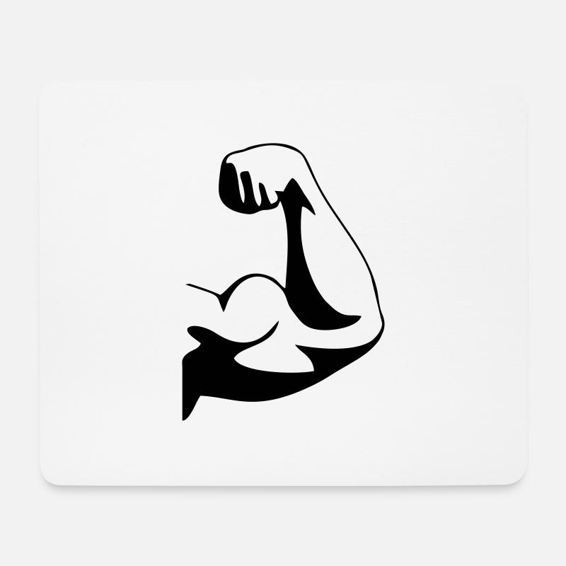 biceps fist - Mousepad (Querformat) - Weiß