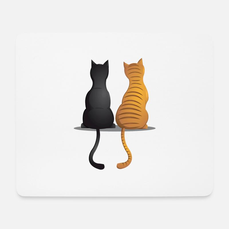 Katzenkumpels - Mousepad (Querformat) - Weiß