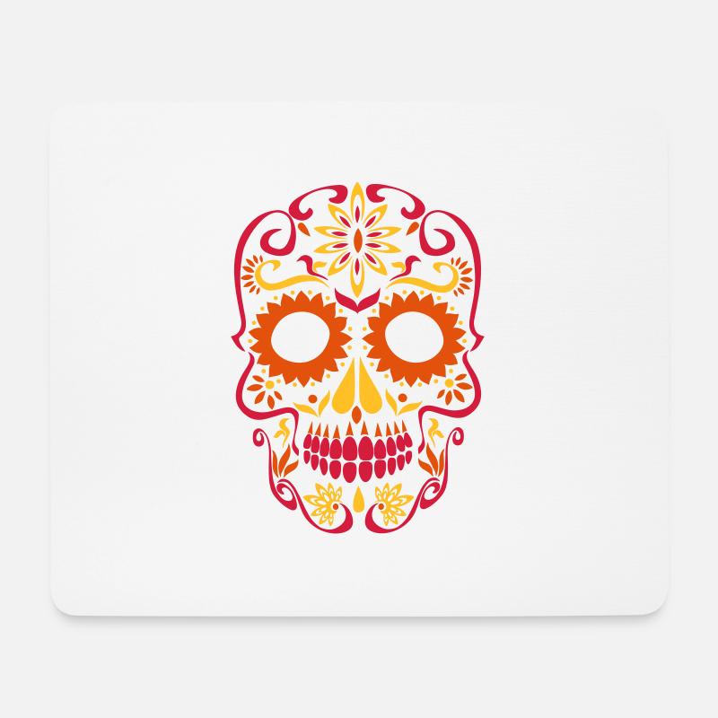 zuckerschädel Halloween - Mousepad (Querformat) - Weiß