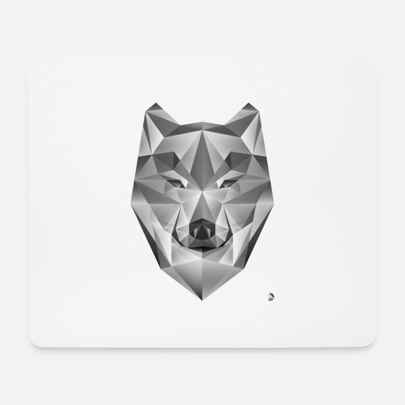 AD Grey Wolf - Mousepad (Querformat) - Weiß