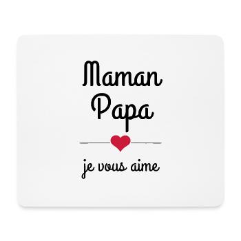 maman papa je vous aime - Tapis de souris (format paysage) - blanc - Devant