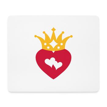 Avec Heart & Crown / Double Heart - Tapis de souris (format paysage) - blanc - Devant